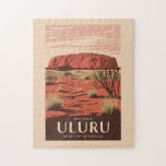 Uluru Australia Travel Art Vintage Jigsaw Puzzle<br><div class="desc">Uluru retro vector travel design. Uluru,  one of Australia’s most iconic natural landmarks,  is a massive sandstone monolith in the heart of the Northern Territory’s Red Centre.</div>