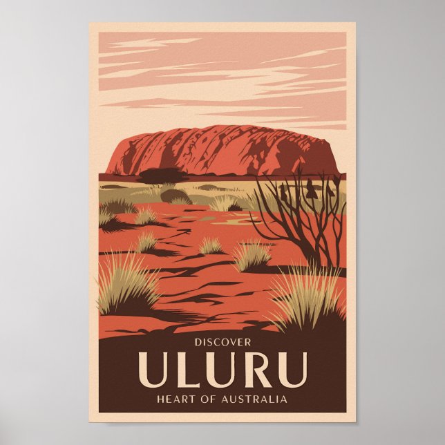 Uluru Australia Travel Art Vintage Poster (Front)