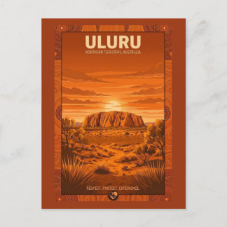 Uluru Australia Travel Poster Postcard
