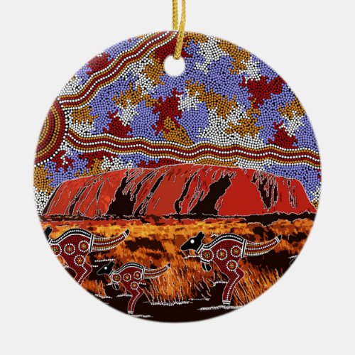 Uluru _ Authentic Aboriginal Art Ceramic Ornament