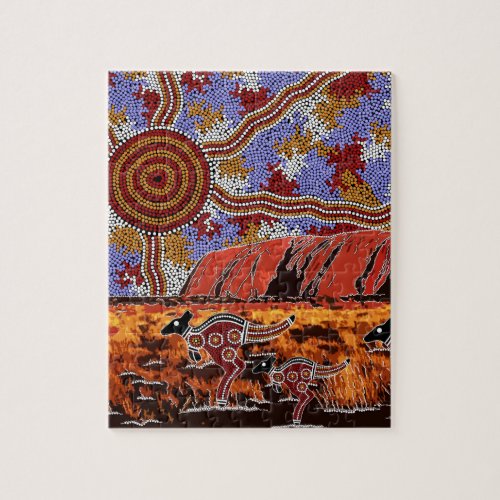 Uluru _ Authentic Aboriginal Art Jigsaw Puzzle