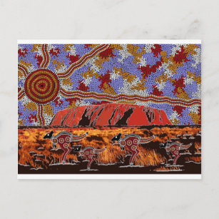Uluru - Authentic Aboriginal Art Postcard