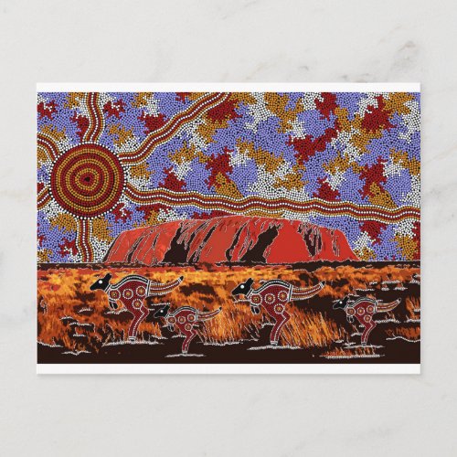 Uluru _ Authentic Aboriginal Art Postcard