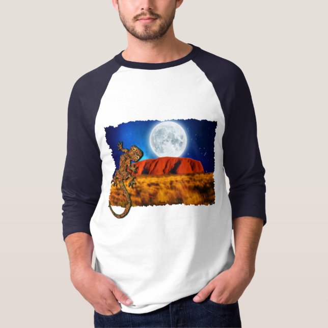 Uluru Ayer's Rock & Australian Gecko Art Shirt (Front)