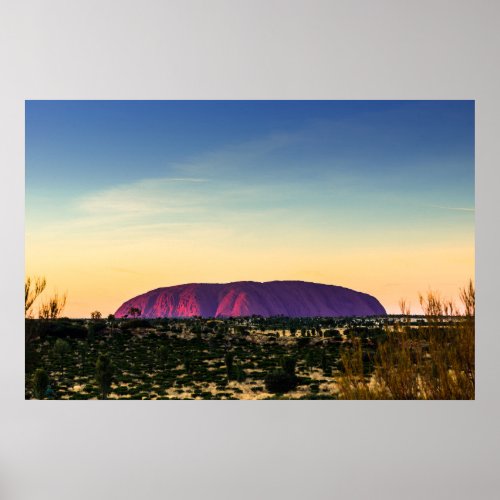 Uluru Ayers Rock sunrise in outback Australia Poster