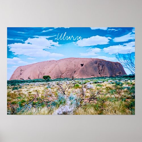 Uluru sunrise Central Australia travel Poster