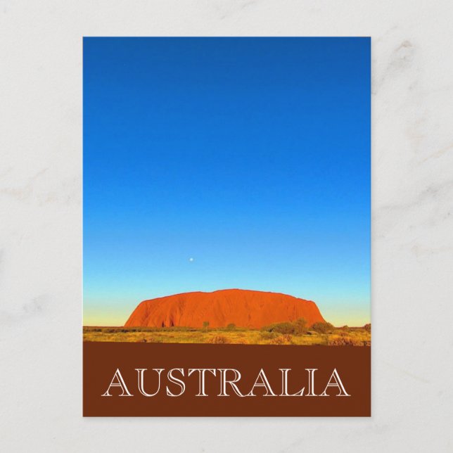 uluru sunset blue postcard (Front)