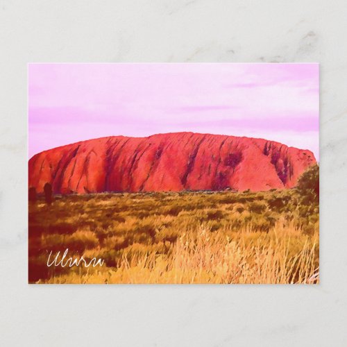 Uluru sunset Central Australia travel Postcard