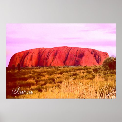 Uluru sunset Central Australia travel Poster