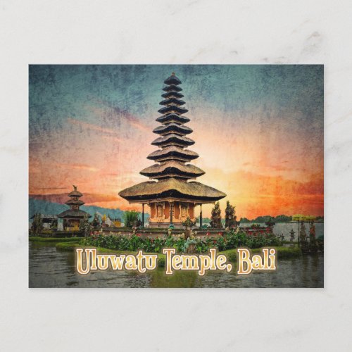 Uluwatu Temple Bali stylized Postcard