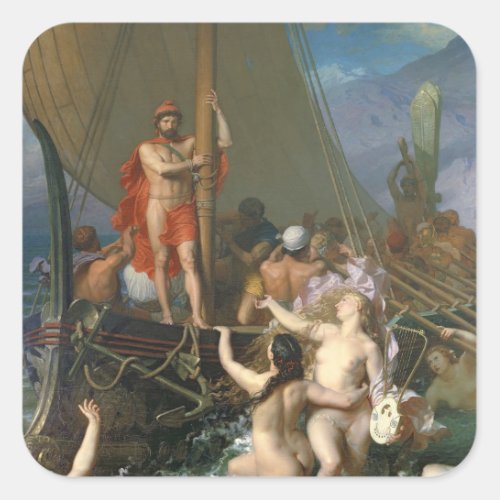 Ulysses and the Sirens 2 Square Sticker
