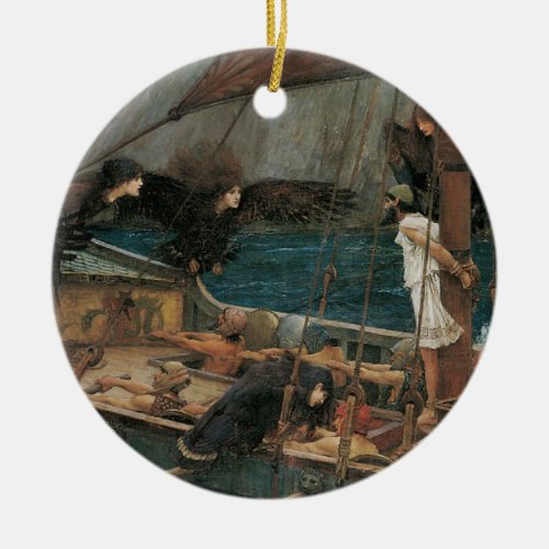 Ulysses and the Sirens by John William Waterhouse Ceramic Ornament