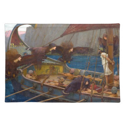 Ulysses and the Sirens by John William Waterhouse Cloth Placemat