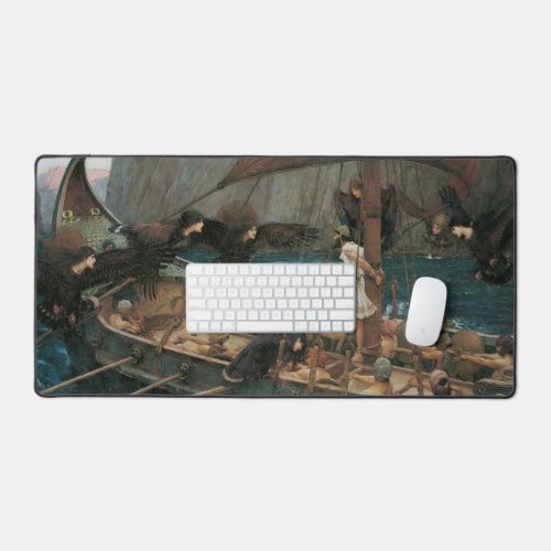 Ulysses and the Sirens by John William Waterhouse Desk Mat