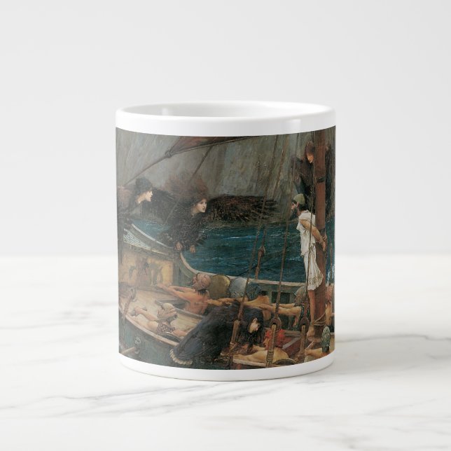 Ulysses and the Sirens by John William Waterhouse Giant Coffee Mug (Front)