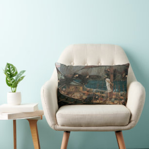 Ulysses and the Sirens by John William Waterhouse Lumbar Pillow