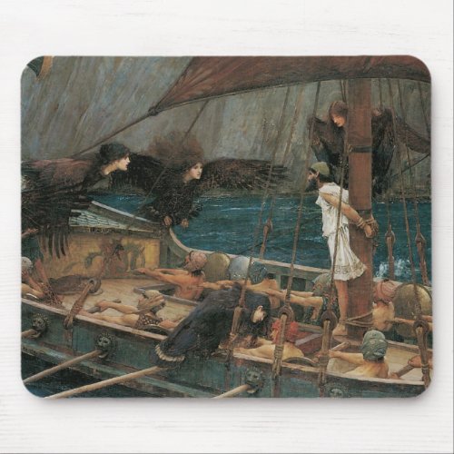 Ulysses and the Sirens by John William Waterhouse Mouse Pad