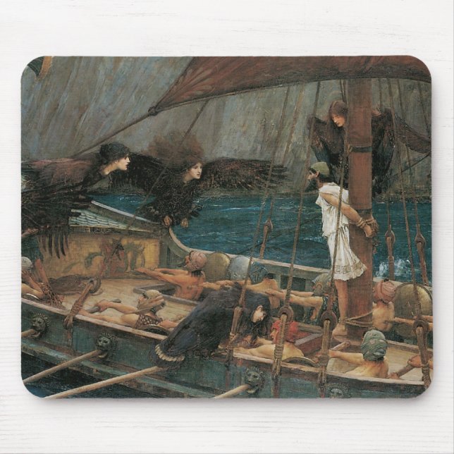 Ulysses and the Sirens by John William Waterhouse Mouse Pad (Front)