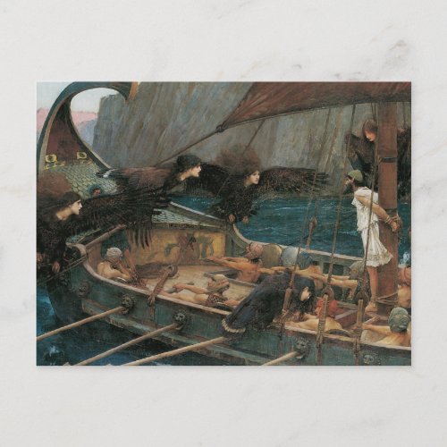 Ulysses and the Sirens by John William Waterhouse Postcard