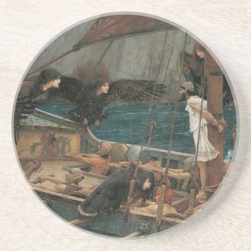 Ulysses and the Sirens by John William Waterhouse Sandstone Coaster