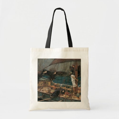 Ulysses and the Sirens by John William Waterhouse Tote Bag