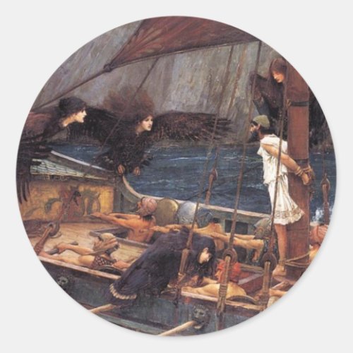 Ulysses and the Sirens Classic Round Sticker