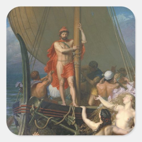 Ulysses and the Sirens Square Sticker