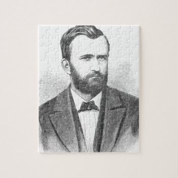 Ulysses S. Grant Illustrative Portrait Jigsaw Puzzle by Alleycatshirts at Zazzle