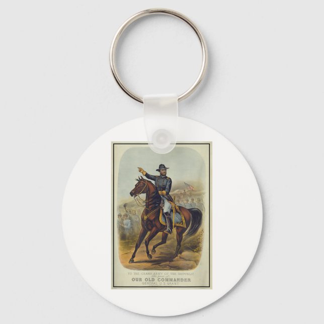 Ulysses S. Grant On Horseback  Keychain (Front)
