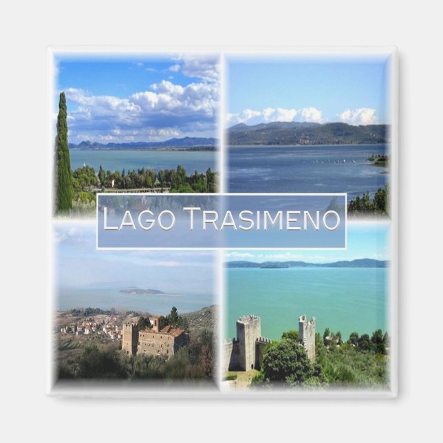 UMB001 LAKE TRASIMENO, Mosaic, Umbria, Fridge Magnet (Front)