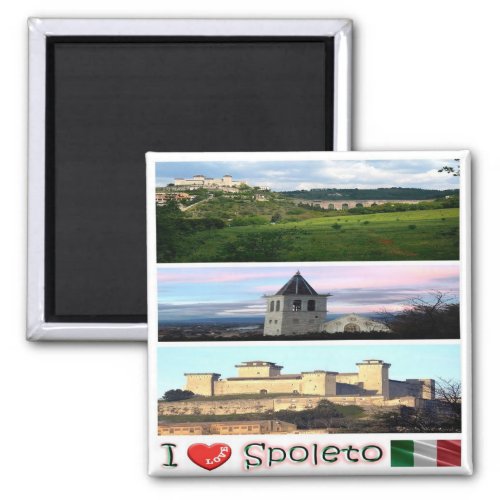 UMB014 SPOLETO I Love Mosaic Umbria Fridge Magnet