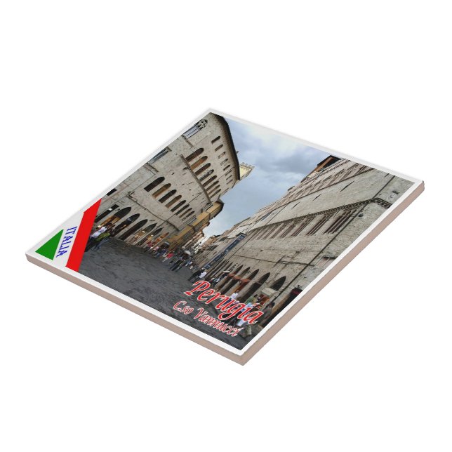 UMB016 PERUGIA, Corso Vannucci, Umbria, Ceramic Tile (Side)