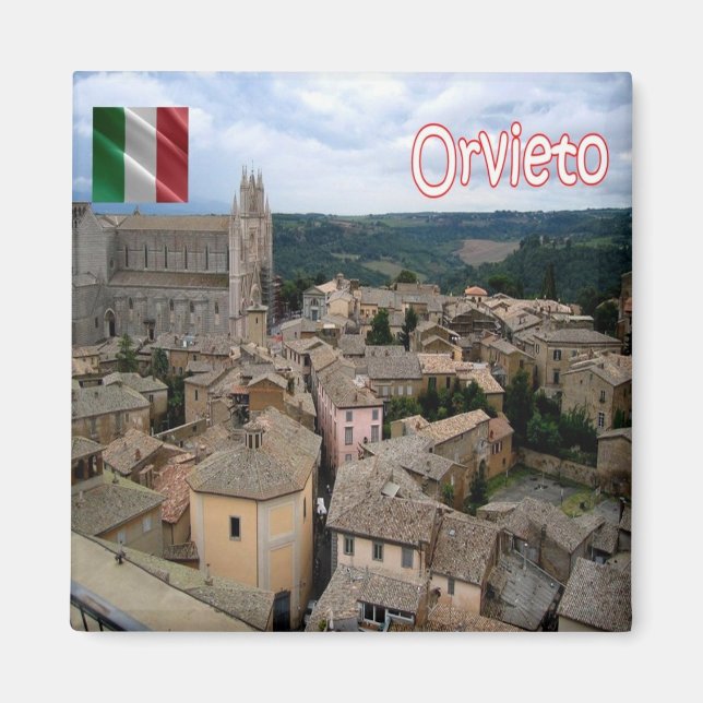 UMB019 ORVIETO, Aerial View, Umbria, Italy, Fridge Magnet (Front)