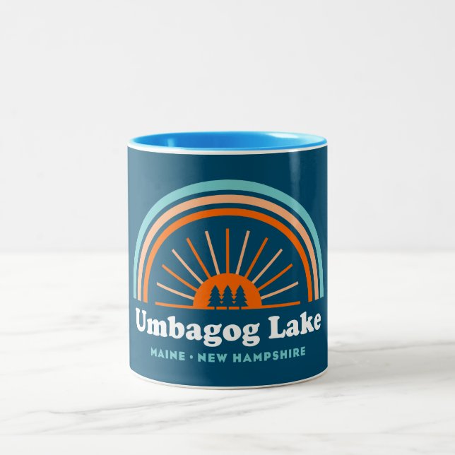 Umbagog Lake New Hampshire Maine Two-Tone Coffee Mug (Center)
