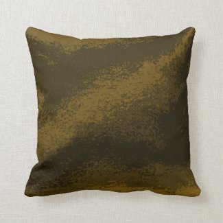 Umber Brown Faux Velvet Print Throw Pillow