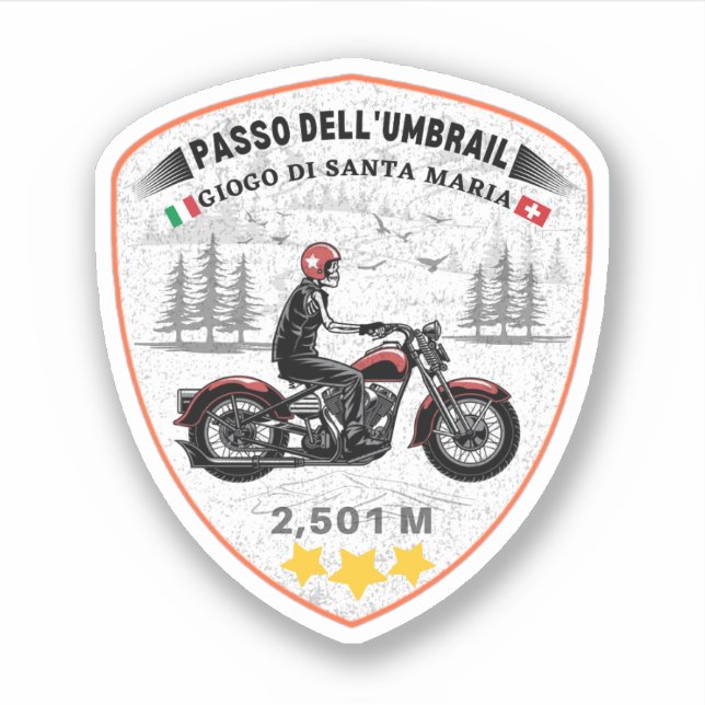  Umbrail pass Italy–Switzerland border alps Sticker (Front)