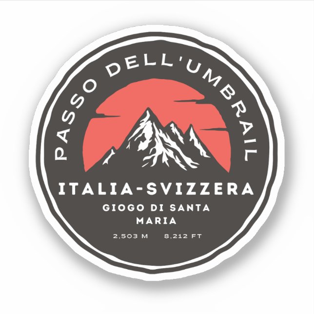  Umbrail pass Italy–Switzerland border alps Sticker (Front)