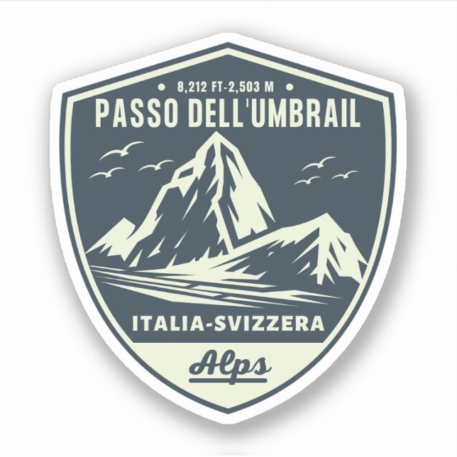  Umbrail pass Italy–Switzerland border alps Sticker (Front)