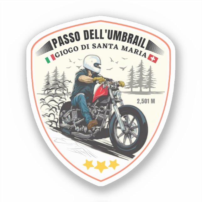  Umbrail pass Italy–Switzerland border alps Sticker (Front)
