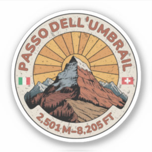  Umbrail pass Italy–Switzerland border alps Sticker