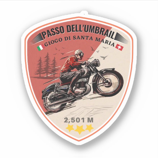  Umbrail pass Italy–Switzerland border alps Sticker (Front)
