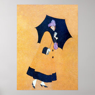 Umbrella and Snow by C Coles Phillips Poster