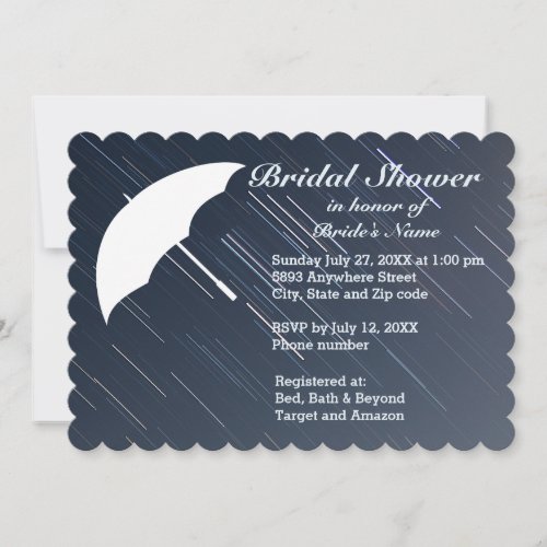 Umbrella and the Rain Bridal Shower Invitation