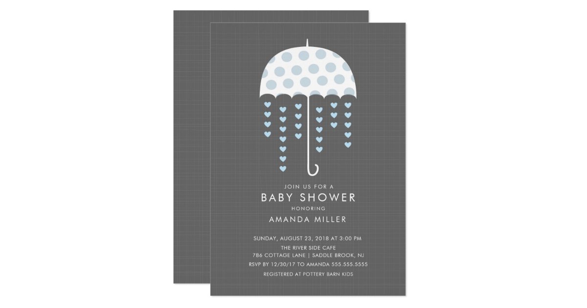Umbrella Baby Boy Shower Invitation | Zazzle.com