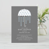 Umbrella Baby Boy Shower Invitation (Standing Front)