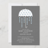 Umbrella Baby Boy Shower Invitation (Front)