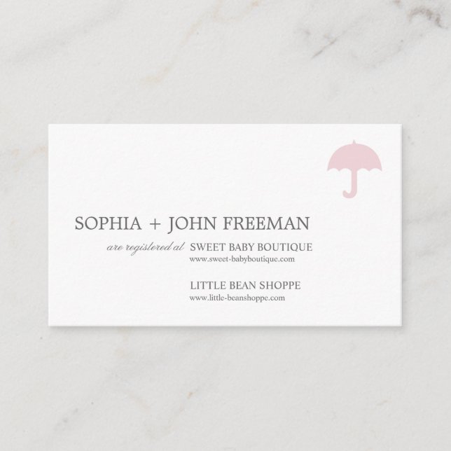 UMBRELLA | BABY REGISTRY CARD (Front)
