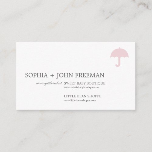 UMBRELLA | BABY REGISTRY CARD BUSINESS CARD TEMPLATES