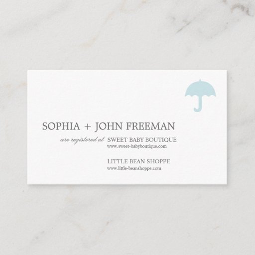 Customizable UMBRELLA | BABY REGISTRY CARD BUSINESS CARD TEMPLATE