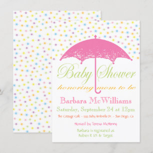 Umbrella Baby Shower Invitations